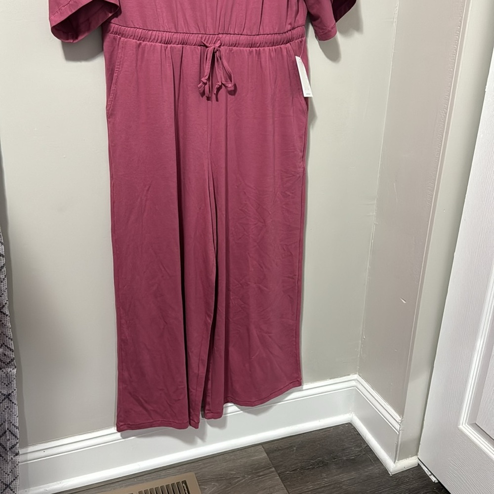 NWT! Westbound Crew Neck‎ 3/4 Sleeve Tie Front Jumpsuit - Picture 3 of 8